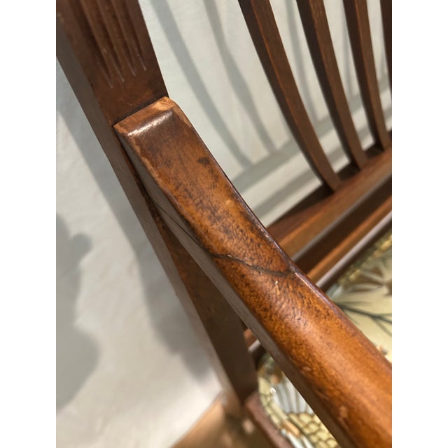 Antique C. 1900 Edwardian Sheraton Revival Carved Wood Settee, Newly Upholstered For Sale - Image 12 of 12