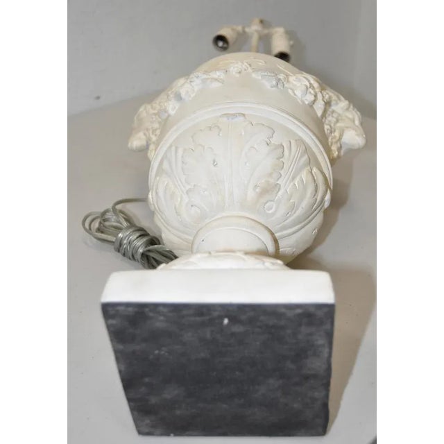 Plaster Urn Lamp With Rams Head Handles C.1950s For Sale In San Francisco - Image 6 of 7