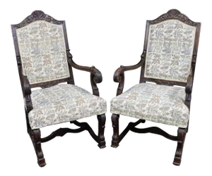 Late 19th C. Throne Chairs/Pair