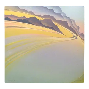 Ann Taylor Warp Speed Hand Signed Fine Art Pastel Mountain Lithograph
