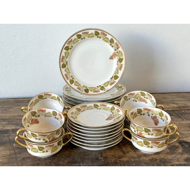 Ceramic Vintage French Haviland Limoges Dessert Set of 36 For Sale - Image 7 of 12