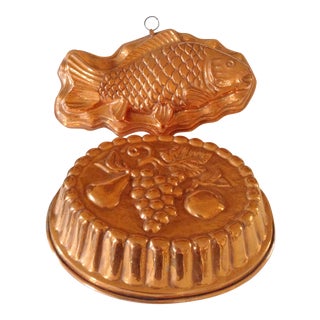 Large Copper Molds - a Pair For Sale