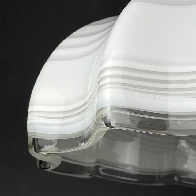1970s Vintage Italian Pendant Lamp in Swirl Murano Glass, 1970s For Sale - Image 5 of 13