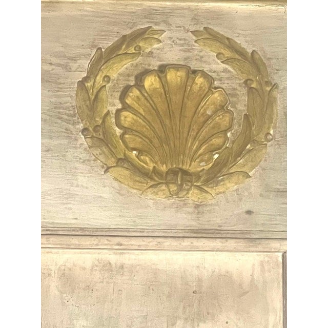Cream Pair of Carved Wood Painted Trumeau Mirror C. 1930 For Sale - Image 8 of 12