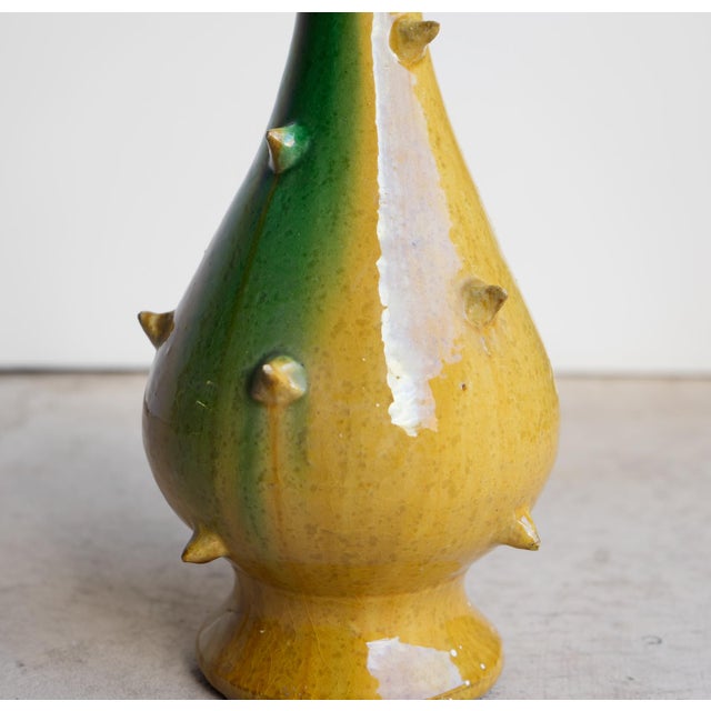 Vintage French Faience Spikey Glazed Studio Pottery Vase, Early to Mid 20th C For Sale - Image 6 of 14