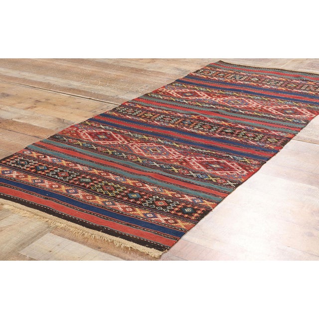 Textile Antique Caucasian Shahsavan Kilim Rug - 02'09 X 06'08 For Sale - Image 7 of 9