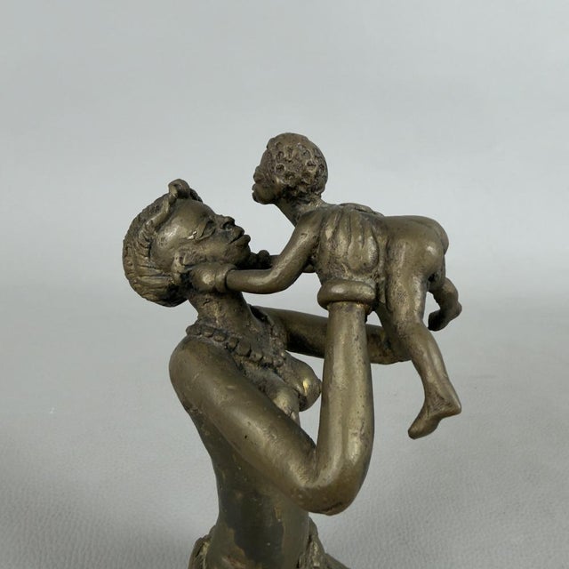 Ancient Bronze Tribal Maternity Sculpture, 1950s For Sale - Image 6 of 12