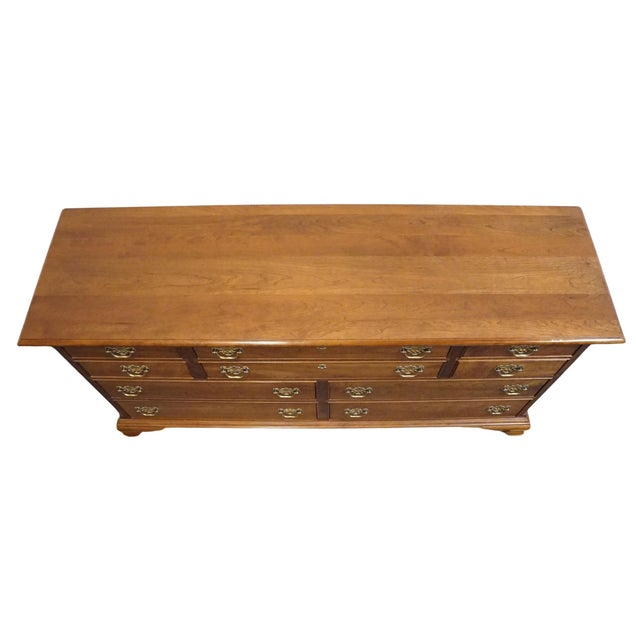 Stickley Furniture Solid Cherry Early American Traditional Style 70" Triple Dresser 3577 For Sale - Image 9 of 14