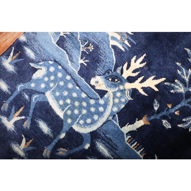 Zabihi Collection Blue Chinese Pictorial Animal Rug For Sale - Image 9 of 9