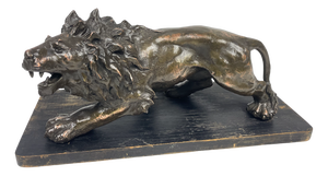 C. Ganci, Lion Sculpture, 1920s, Silvered Copper