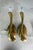 Pair of unique and sculptural sconces. Brass candelabra bulb wall light. Working electrical.