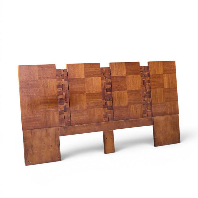 Lane Brutalist Mid Century Walnut King Headboard This headboard measures: 82.25 wide x 1.25 deep x 40.25 inches high Great...