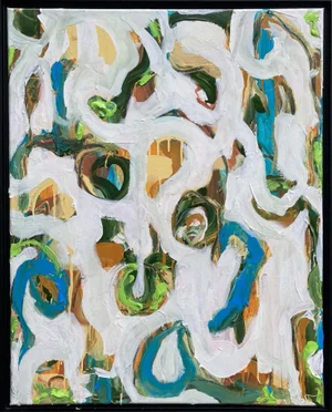 "Transigent" Contemporary Abstract Mixed-Media Painting by G. Campbell Lyman, Framed