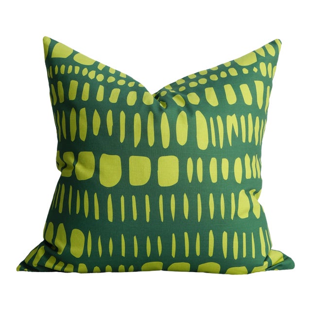 Sari Pillow in Crocodile Green Pillow Cover For Sale