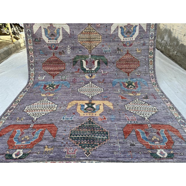 Lavender Lavender Tribal Rug 8x10 For Sale - Image 8 of 8