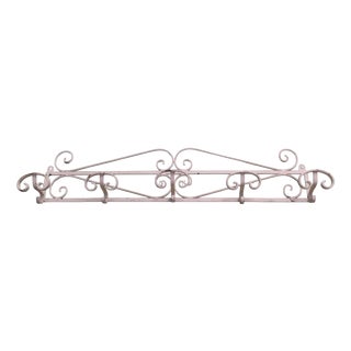 Long Wrought Iron Hat and Coat Rack, 1930 For Sale