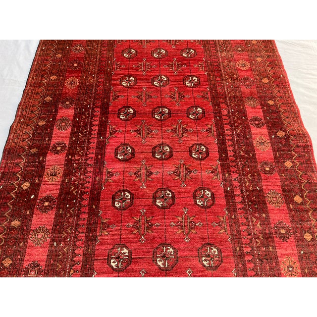 Vintage Afghan Ersari Turkmen Gul Rug, Rose Palette - 6'0" X 4'0" For Sale - Image 4 of 14