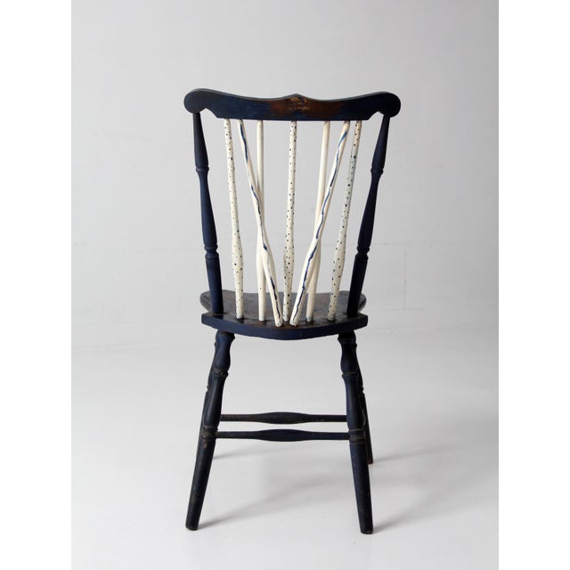 Antique Painted Brace Back Windsor Style Chair For Sale - Image 9 of 16