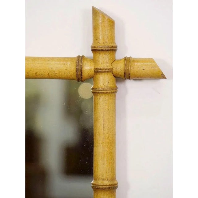 Large French Faux Bamboo Rectangular Mirror (H 34 1/4 X W 26) For Sale - Image 9 of 13