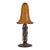 Daum Nancy French Art Deco Table Lamp 1920s - Orange Marmorean Glass & Wrought Iron For Sale