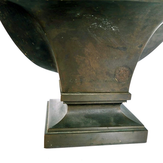 Bronze F. Barbedienne Bronze Bust of a Woman For Sale - Image 8 of 10