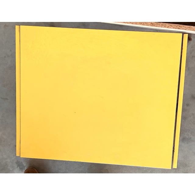 20th Century Yellow Formica Children's School Desk With Two Leaves For Sale - Image 12 of 12