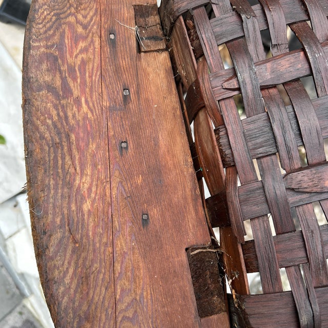 "Inscribed Federal Era C. 1811 Adirondack Woven Splint Baby Cradle Rocker — Hand-Carved 'Heidi 11' Provenance" For Sale - Image 9 of 12