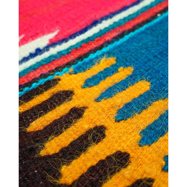 Rustic Vintage Romanian Handwoven Wool Flatweave Runner Rug with Geometric Bands and Hooked Medallions, 1960s For Sale - Image 3 of 14