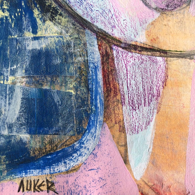 CL Auker Original Artwork “Lady and Butterfly” Mixed Media on Paper For Sale - Image 6 of 6