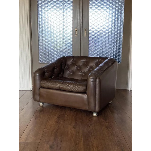 Vintage Leather C610 Lounge Chair by Geoffrey Harcourt for Artifort, 1960s For Sale - Image 9 of 13