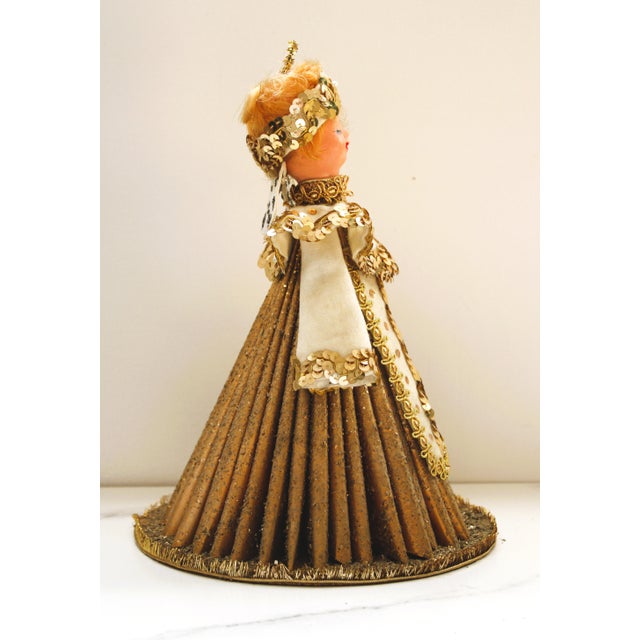 1950s 1950's Golden Glitter Sequin Cone Angel Christmas Holiday For Sale - Image 5 of 6