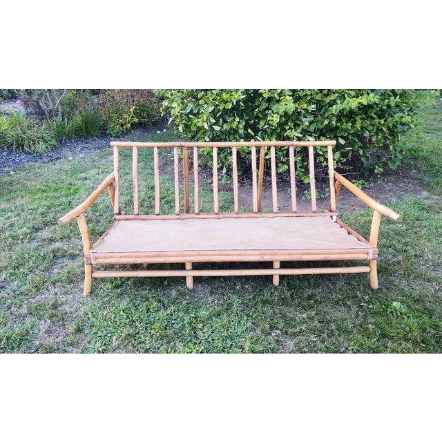 Vintage Ficks & Reed Pagoda Style Rattan Bamboo Sofa For Sale In New York - Image 6 of 8