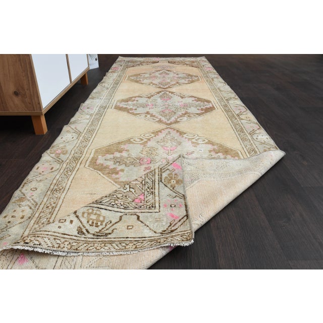 1970s Turkish Oushak Handmade Wool Cotton Orange Runner For Sale - Image 10 of 12