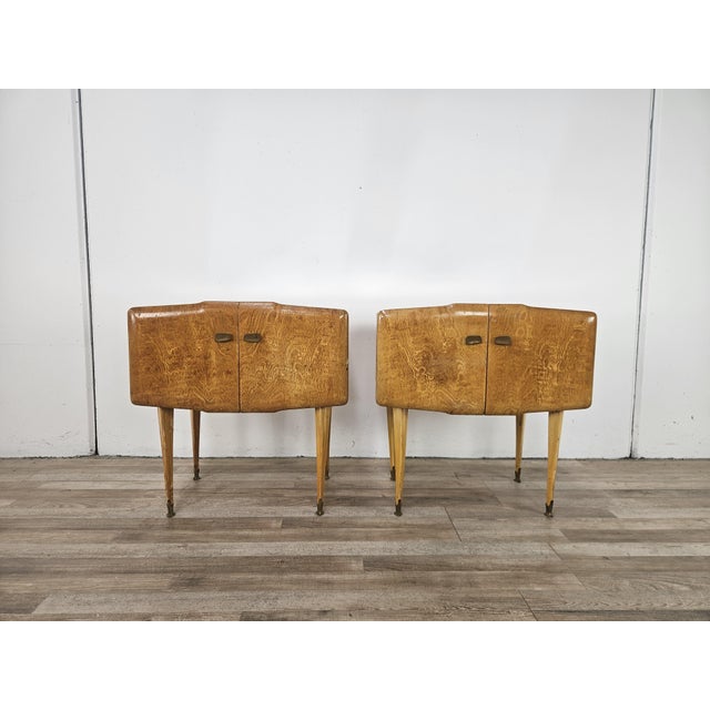 Vintage Maple Nightstands with Mirrored Tops, 1950s, Set of 2 For Sale - Image 16 of 16