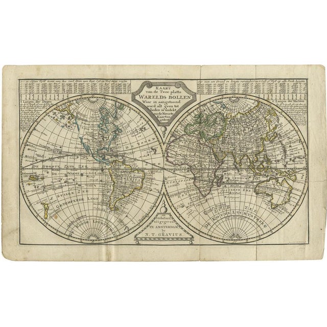Late 18th Century Antique Map of the World in Two Hemispheres by Keizer & De Lat, 1788 For Sale - Image 5 of 5