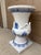 English Monumental Blue & White Majolica Grecian Urn With Jupiter Ammon Motifs For Sale - Image 3 of 17
