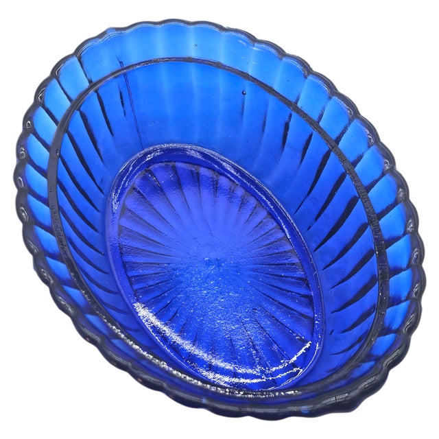 Vintage Cobalt Blue Glass Dolphin-on-Nest Covered Trinket Box, 5.75" For Sale - Image 14 of 16
