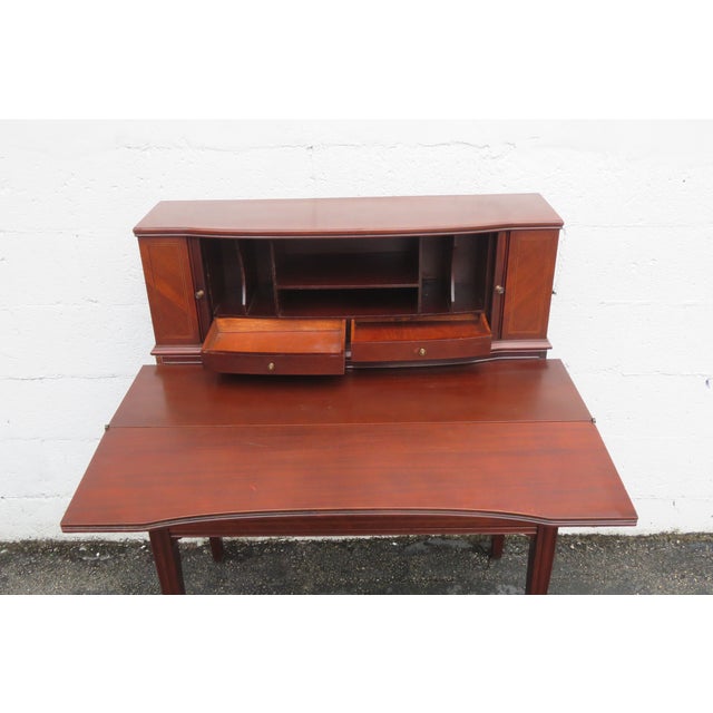Wabash 1940s Mahogany Tambour Door Secretary Writing Desk 5743 For Sale In Miami - Image 6 of 12