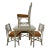 1980s White Rattan Bamboo Table and Chair Set with Flip Top to Expand From Game Size to Dining Table - Set of 5 For Sale