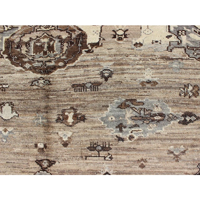 Turkish Oushak Rug in Natural Wool Color by Keivan Woven Arts 8'11 X 11'10 For Sale - Image 10 of 13