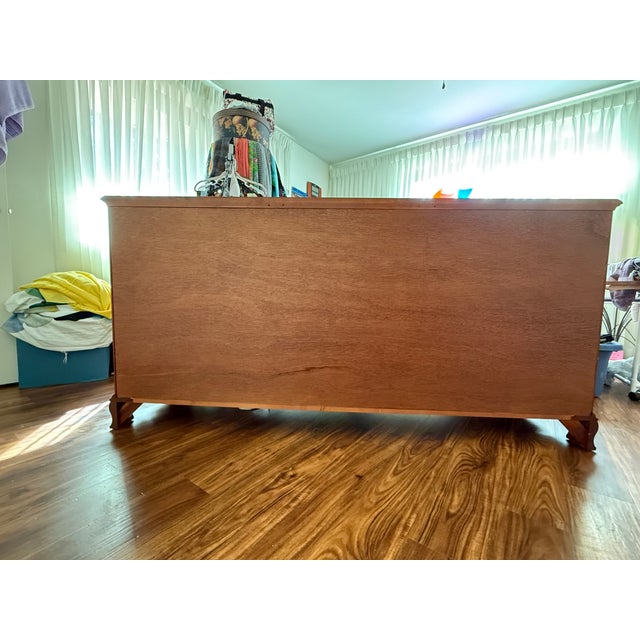 Early 21st Century Pennsylvania House Solid Cherry Wood 12 Drawer Triple Dresser W/Middle Privacy Cabinet,brass Handles For Sale - Image 5 of 16