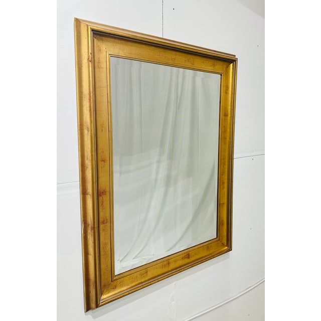 Contemporary Contemporary Gilded Beveled Wall Mirror For Sale - Image 3 of 7