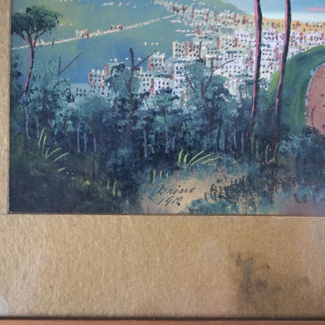 Early 20th Century Antique Italian Venetian Watercolor Costal Landscape Signed by Bring C1912 For Sale - Image 5 of 9