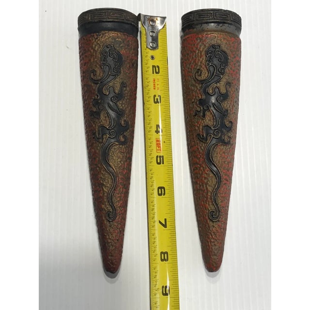Japanese Japanese Cone Shaped Wall Pockets - a Pair For Sale - Image 3 of 5