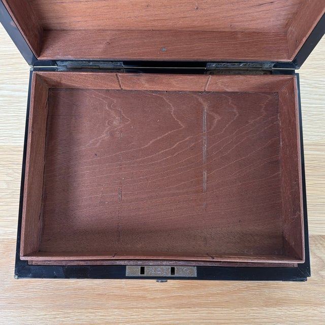 Antique Victorian Coromandel Wood Box With Brass Trim and Removable Interior Tray, 19th Century For Sale - Image 10 of 12