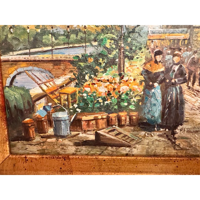 Realism Parisian Flower Market on a Winter Day For Sale - Image 3 of 5