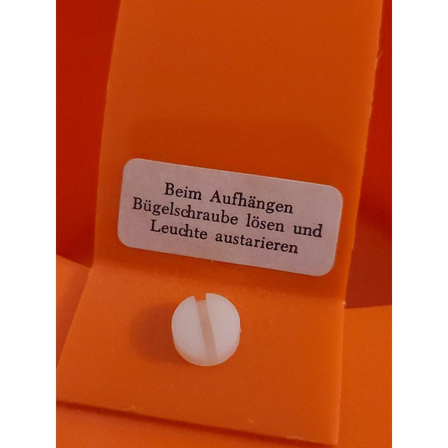 Plastic Mid-Century Modern Orange Pendant Lamp from Ilka Plast, Germany, 1970s For Sale - Image 7 of 8