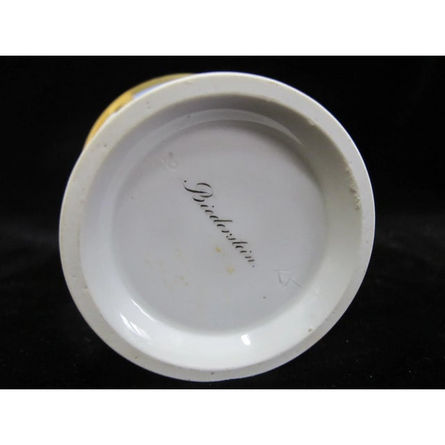 Ceramic Antique Schloss Biederstein German Hand Painted Porcelain Gilt Landscape Cup For Sale - Image 7 of 7