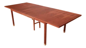 Harvey Probber Style Mid-Century Modern Walnut Extension Dining Table, Newly Refinished