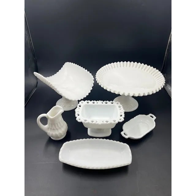 Collection of 6 Vintage Milk Glass Dishes For Sale - Image 12 of 12
